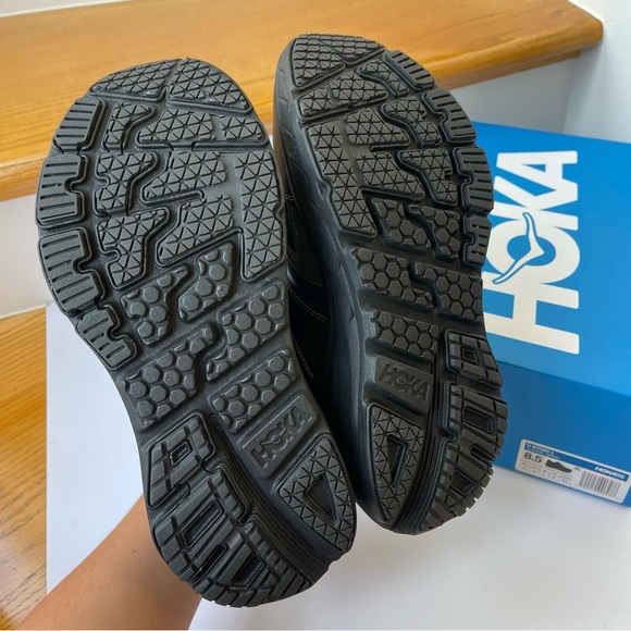 NWT Hoka Bondi L Leather U Unisex , Hoka One One All Black Cushioned Shoes  BRVN - Picture 11 of 16